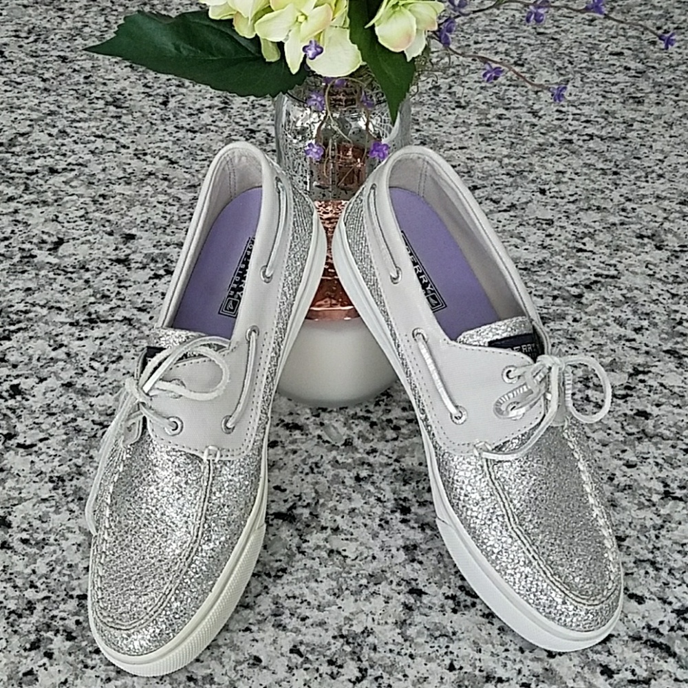 Bahama Silver Glitter Sperry Top-Sider